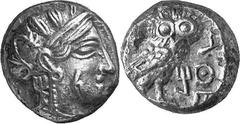 THE GREEK WORLD IMITATIONS AND COPIES OF ATHENIAN COINS Athenian Imitation from the Kingdom of Qataban in South Arabia Estimate: CHF 8'000.00 Didrachm (Silver, 8.24g 9), 4th century. Head of Athena wi