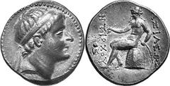 ASIA MINOR SYRIA Antiochos Hierax, Usurper in Asia Minor, 241-228 Estimate: CHF 2'000.00 Tetradrachm (Silver, 16.95 g 12), Ilion. Diademed head of Antiochos III to right;. Rev. Apollo seated left on o