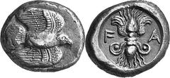 THE COINAGE OF OLYMPIA The First Coinage of Olympia: the 78th Estimate: CHF 15'000.00 Stater (Silver, 12.10 g 7), c. 468. Eagle flying right, with wings showing above and below his body, holding nothi