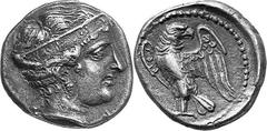 THE COINAGE OF OLYMPIA 421-365, from the Peace of Nikias, and the 90 Estimate: CHF 1'800.00 Drachm (Silver, 5.89 g 9), 368, Hera mint, the 103rd Olympiad. F Head of Hera to right, wearing a stephane b