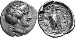 THE COINAGE OF OLYMPIA 360-c. 323, From the 105th Olympiad in Estimate: CHF 900.00 Hemidrachm (Silver, 2.80 g 5), 360, Hera mint, the 105th Olympiad. F Head of the eponymous nymph Olympia to right, as