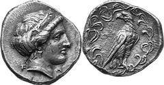 THE COINAGE OF OLYMPIA 360-c. 323, From the 105th Olympiad in Estimate: CHF 9'500.00 Stater (Silver, 12.36 g 10), 356, Hera mint, the 106th Olympiad. F Head of Hera to right, wearing narrow stephane o