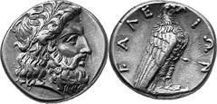 THE COINAGE OF OLYMPIA 360-c. 323, From the 105th Olympiad in Estimate: CHF 32'000.00 Stater (Silver, 12.18 g 1), 352, the 107th Olympiad. Laureate head of Zeus to right, similar to the last. Rev. F E