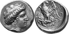 THE COINAGE OF OLYMPIA 360-c. 323, From the 105th Olympiad in Estimate: CHF 3'500.00 Stater (Silver, 12.13 g 5), 336, Hera mint, the 111th Olympiad. F Head of Hera to right, wearing triple-pendant ear