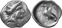 THE COINAGE OF OLYMPIA Hera mint silver fractions c.350s - c. 324 Estimate: CHF 150.00 Obol (Silver, 0.84 g 6), c. 350s. Similar to the last, but eagle standing left. BMC 110 (same dies). KK 49 (this 