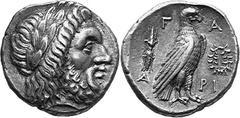 THE COINAGE OF OLYMPIA Last quarter of the 4th century - mid 3 Estimate: CHF 8'500.00 Stater (Silver, 11.73 g 12), c. 270s-260s. Laureate head of Zeus to right. Rev. F / Eagle, with closed wings, stan