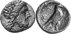 THE COINAGE OF OLYMPIA The Bronze Coinage of Olympia Estimate: CHF 175.00 Unit (AE 19 mm, 4.32 g 7), late 4th-early 3rd century. Laureate head of Zeus to right. Rev. F Eagle standing right with closed
