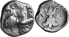 THE COINAGE OF OLYMPIA Multiple Lots of Coins from Olympia Estimate: CHF 1'800.00 Four silver staters of the 5th century. 1, (11.71 g 2). Eagle flying right with snake (at least two countermarks) / Th