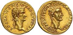 Roman Gold Coins Gaius, “Caligula”, 37-41 Estimate: CHF 28'000.00 Aureus (Gold, 7.76 g 3), 37-38. Obverse: C CAESAR AVG GERM P M TR POT Laureate head of Caligula to right.Reverse: GERMANICVS CAES P C 