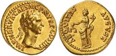 Roman Gold Coins Nerva, 96-98 Estimate: CHF 20'000.00 Aureus (Gold, 7.50 g 7), Rome, Late September-end 96.Obverse: IMP NERVA CAES AVG P M TR P COS II PP Laureate head of Nerva to right.Reverse: AEQVI