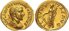 Roman Gold Coins Uranius Antoninus, Usurper in Syria, 253-254 Estimate: CHF 37'500.00 Aureus (Gold, 5.86 g 1), Emesa, c. 253-254. Obverse: L IVL AVR SVLP VRA ANTONINVS Laureate, draped and cuirassed b
