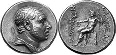 Asia Minor Pontos Mithradates III, King of Pontos, c. 220-196/5 Estimate: CHF 45'000.00 Tetradrachm (Silver, 17.19 g 12), Amaseia or Sinope, c. 200? Diademed and draped bust of Mithra-dates IV to righ