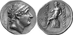 Kingdom of Syria Antiochos I Soter, King of Syria, 280-261 Estimate: CHF 7'500.00 Tetradrachm (Silver, 17.14 g 1), Seleucia on the Tigris, c. 274-270. Diademed head of Antiochos I to right. Rev. Apoll