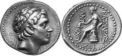 Kingdom of Syria Antiochos III The Great, King of Syria, 223-187 Estimate: CHF 4'500.00 Tetradrachm (Silver, 16.96 g 1), Ekbatana, c. 209-205. Diademed head of Antiochos III to right; behind, . Rev. A