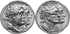 Greek Coins Ptolemy II Philadelphos, King of Egypt, 285-246 Estimate: CHF 5'500.00 Octadrachm (Gold, 27.82 g 12), Alexandria, c. 271-246. Diademed and draped jugate busts of Ptolemy II and Arsinoe II 