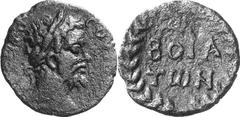 Boiai / Boia Septimius Severus Estimate: CHF 225.00 Assarion (AE, 2.68 g, 19 mm, 5), c. 198-208. Similar to the last. Rev. / within laurel wreath. Apparently unpublished, but see SNG Righetti 489 and 