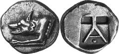 Argos The coinage of Argos from the end 6th / early 5th Estimate: CHF 650.00 Triobol (Silver, 3.04 g 12), c. 480s-460s. Similar to the last but, on wolf’s neck, . BMC 17-18 var. Traité 1200 var. Extre