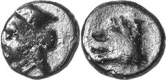 Argos Some bronze coins of the 4th-3rd century that have Estimate: CHF 100.00 Hemichalkous (AE, 1.09 g, 10 mm, 7), c. early 4th century. Head of Hera wearing stephane to left. Rev. Head of wolf to lef
