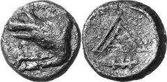 Argos Argive bronze coins of the 4th –early 2nd centurie Estimate: CHF 50.00 Dichalkon (AE, 3.76 g, 15 mm, 8), late 4th-3rd century (?). Forepart of wolf to left. Rev. with club to right below. Appare