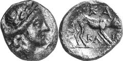 Argos The coinage of Argos from the late 2nd century thr Estimate: CHF 150.00 Lot of three dichalkoi, c. late 2nd century-80s. 1151.1 (AE, 2.99 g, 16 mm, 11). As last but, on reverse, monogram of and 