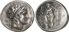 Macedonia Macedonia, Demetrios Poliorketes, King of Macedon, 305-284 Estimate: CHF 2'500.00 Tetradrachm (Silver, 15.99 g 12), Chalkis, c. 290-287. Diademed head of Demetrios to right, wearing bull´s h