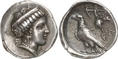 Attica-Islands of the Aegean Attica-Islands of the Aegean, Olympia, Elis Estimate: CHF 7'500.00 Hemidrachm (Silver, 2.93 g 5), c. 330s. F Head of Hera to right, wearing triple-pendant earring, pearl n