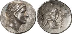 Syria and the East Syria and the East, Antiochos II Theos, King of Syria, 261-246 Estimate: CHF 2'500.00 Tetradrachm (Silver, 16.44 g 12), Antioch, c. 256-246. Diademed head of Antiochos II to right. 
