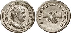 Roman Coins Roman Coins Estimate: CHF 550.00 Balbinus, 22 April-29 July 238. Antoninianus (Silver, 3.97 g 12). IMP CAES D CAEL BALBINVS AVG Radiate, draped and cuirassed bust of Balbinus to right. Rev