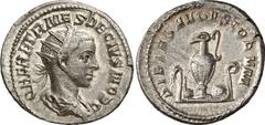 Roman Coins Roman Coins Estimate: CHF 300.00 Herennius Etruscus Caesar, 250-251. Antoninianus (Silver, 4.70 g 6), 250-251. Q HER ETR MES DECIVS NOB C Radiate and draped bust of Herrenius Etruscus to r
