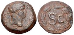 Roman Provincial Otho (69). Seleucis and Pieria. Antioch. Æ (29mm, 15.53g, 6h). IMP M OTHO CAE AVG Laureate head of Otho to right. R/ Large S C within wreath. RPC I 4320. McAlee 320. VF