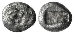 Kings of Lydia, time of Cyrus – Darios I, c. 545-520 BC. AR Siglos (13mm, 5.01g). Sardes. Confronted foreparts of lion r. and bull l. R/ Two incuse square punches. Berk 23; SNG Kayhan 1025; SNG von Au