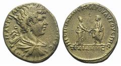 Caracalla (198-217). Thrace, Trajana Augusta. Æ (26mm, 11.93g, 6h). Commemorating the marriage of Caracalla and Plautilla. Laureate, draped and cuirassed bust r. R/ Caracalla and Plautilla standing fa