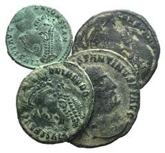 Lot of 4 Æ Roman Imperial coins, including Constantine I (2), Constantius II, Theodosius I. LOT SOLD AS IS, NO RETURNS