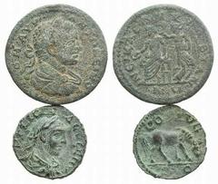 Lot of 2 Æ Roman Provincial coins, including Caracalla (Lydia, Cilbiani) and Gallienus (Troas, Alexandria). LOT SOLD AS IS, NO RETURNS