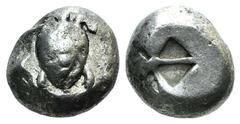 Islands of Attica, Aegina, c. 510-490 BC. AR Stater (18mm, 12.58g). Sea turtle. R/ Small square incuse with skew pattern. Meadows, Aegina, Group IIc; HGC 6, 433. Good Fine
