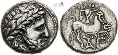Celts | Kelten Southern Slovakia / Northern Hungary, Celts Tetradrachm (3rd/2nd century BC). Audoleonmonogramm type Nice patina. Double strike. Südslowakei / Nordungarn, Kelten Tetradrachme (3./2. Jh.
