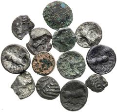 Celts | Kelten Central Europe, Celts Obol (13 pcs). Different types Mitteleuropa, Kelten Obol (Stk.). Verschiedene Typen Střední Evropa, Kelti Obol (13 ks). Různé typy about VF / F