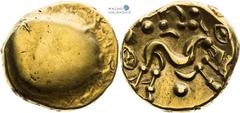 Gaul, Celts Stater. Ambiani Gallien, Kelten Stater. Ambiani Galie, Kelti Statér. Ambiani 6,28 g, 17-18 mm, Au, Flesche 219–220, Delestrée – Tache 238, about EF / EF
