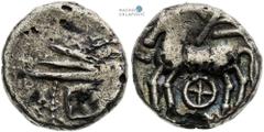 Gaul, Celts Quinar - AE suberat. Kaletedou type Gallien, Kelten Quinar – AE Subärat. Typ Kaletedou Galie, Kelti Kvinár – AE suberát. Typ Kaletedou 1,51 g, 12-13 mm, VF / VF