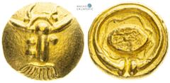 Celts | Kelten Bohemia, Celts Stater (3/2nd century BC). Torc type. Extraordinary specimen! Small scratches. Extremely rare! Böhmen, Kelten Stater (3/2. Jh v. Chr.). Typ Torques Prachtexemplar! Kleine