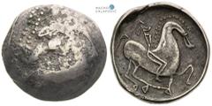 Celts | Kelten Dacia, Celts Tetradrachm. Kinnlos type. Small scratches. Nice patina. Dakien, Kelten Tetradrachme. Typ Kinnlos Kleine Kratzer. Schöne Patina. Dácie, Kelti Tetradrachma. Typ Kinnlos Drob