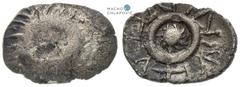 Western Slovakia, Celts. Obol. Rosette with imitation of inscription type. Light traces of corrosion. Extremely rare! Westslowakei, Kelten. Obol. Typ Rosette und Imitation der Inschrift. Kleine Korros