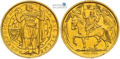 Czechoslovakia (1918-1939), Period after 1918. Gold medal 1929 (5 Ducat). St. Wenceslas' Millennium. Kremnitz. Hallmark "987" rotated 180 degrees. Tschechoslowakei (1918-1939), Zeitraum nach 1918. Gol