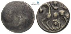 Moravia / Lower Austria, Celts. Obol (1st half of 2nd century BC). Roseldorf / Němčice II type. Mähren / Niederösterreich, Kelten. Obol (1. Hälfte des 2. Jh. v. Chr.). Typ Roseldorf / Němčice II. Mora