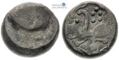 Northwestern Slovakia, Celts. Didrachm. Velký Bysterec type. Nordwestslowakei, Kelten. Didrachme. Typ Velký Bysterec. Severozápadní Slovensko - oblast púchovské kultury, Kelti. Didrachma. Typ Velký By