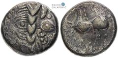 Pannonia and Balkan, Celts. Tetradrachm . Kugelwange type. Pannonien und Balkan, Kelten. Tetradrachme . Typ Kugelwange. Panonie a Balkán, Kelti. Tetradrachma . Typ Kugelwange. 9,59 g, 21-22 mm, Ag, VF