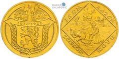 Czechoslovakia (1918-1939), Period after 1918. Gold medal 1928 (4 Ducat). 10th anniversary of the First Czechoslovak Republic. Kremnitz. Edge nicks. Tschechoslowakei (1918-1939), Zeitraum nach 1918. G