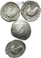 Celts | Kelten Pannonia and Balkan. Celts. Tetradrachm (4 pcs). Schnabelpferd type. Pannonien und Balkan. Kelten. Tetradrachme (4 Stk). Typ Schnabelpferd. Panonie a Balkán. Kelti. Tetradrachma (4 ks).