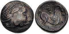Celtic Dacia / Kelten Dakien AR Tetradrachm, Aninoasa-Dobresti („Kinnlos“) type / AR Tetradrachme, typ Aninoasa-Dobresti („Kinnlos“), 13,56 g, 24,3 mm, Ag, Pink 1939/1974, č. 244; Göbl 1973a, č. 244/1