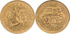 Medaile / Medals / Medaillen Medals Gold Medal 1934/1971 (Ducat), Reviving of Kremnitz´s mining Lightly weakly struck. Rare! Medaillen Goldmedaille 1934/1971 (Dukat), Wiedereröffnung des Kremnitzer Be